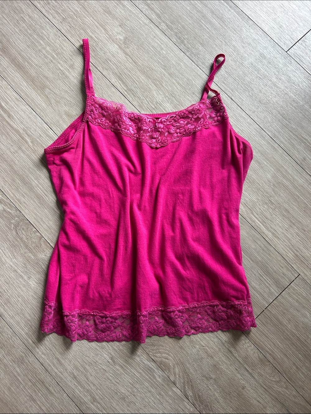Elle Hot Pink Lace-Trim Camisole